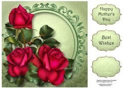 Red Tudor Roses 8x8 Quick Topper