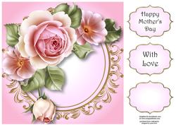 Pretty Pink Roses 8x8 Quick Topper