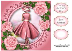 Pink Rose Elegance 8x8 Quick Topper