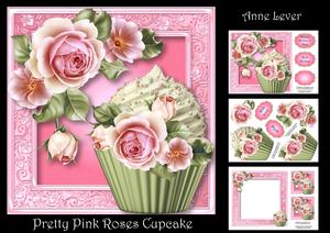 Pretty Pink Roses Cupcake