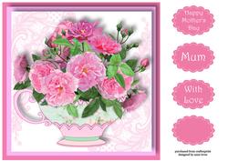 Pink Flowers for Mum 8x8 Quick Topper