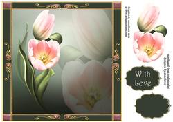 Pretty Pink Tulips 8x8 Quick Topper