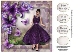 Floral & Flutters - Purple Beauty 8x8 Quick Topper
