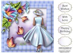 Floral & Flutters - Bright Blue Beauty 8x8 Quick Topper