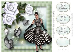 Floral & Flutters - White Rose Beauty 8x8 Quick Topper