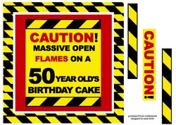 Caution Birthday Cake Flames - 50