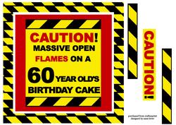 Caution Birthday Cake Flames - 60