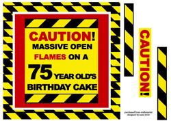Caution Birthday Cake Flames - 75