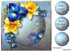Spring Iris Bouquet 8x8 Quick Topper