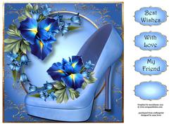 Floral Shoes - Beautiful Blue Iris 8x8 Quick Topper