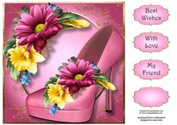 Floral Shoes - Spring Chrysanthemum 8x8 Quick Topper
