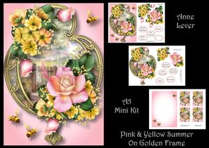 Pink & Yellow Summer on Golden Frame