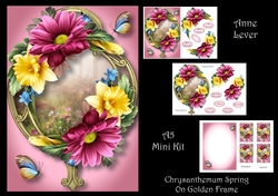 Chrysanthemum Spring On Golden Frame