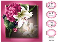 Lily Bouquet & Berries 8x8