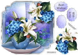 Teacup & Saucer - Lily Bouquet Blue