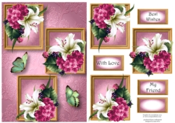 Pink Lily Bouquet Frame Trio