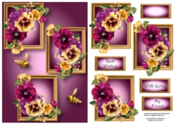 Pretty Pansies Frame Trio