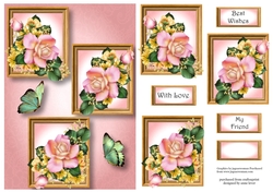 Pink & Yellow Flowers Frame Trio