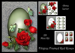 Filigree Framed Red Roses