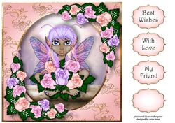 Pastel Roses Flower Fairy 8x8
