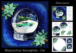 Watercolour Snowglobe - Car