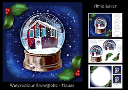 Watercolour Snowglobe - Winter House