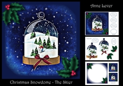 Watercolour Snowdome - The Skier