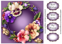 Pansies & Butterflies 8x8