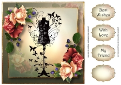Butterfly Mannequin & August Mood Roses 8x8