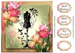 Butterfly Mannequin & Blush Iris 8x8