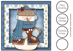 Candy Cane Snowman 8x8