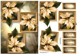 Frame Trio Christmas - Ivory Poinsettias