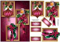 Frame Trio Christmas - Purple Baubles & Bow