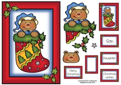 Colourful Christmas - Sleepy Ted A5
