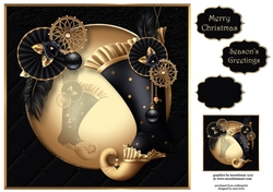Christmas Glamour - Black & Gold 8x8