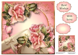 Pink Roses Birthday Gift 8x8