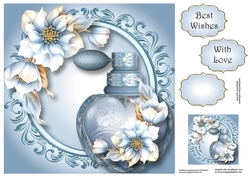 The Scent Of Hearts & Flowers - Pale Blue 8x8