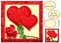 Fluffy Red Hearts Valentine 8x8