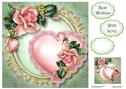 Hearts & Flowers - Powder Pink 8x8
