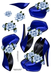 Royal Blue Shoes Decoupage Sheet