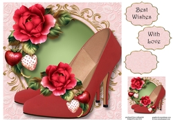 Sumptuous Shoes - Deep Pink Strawberry Rose 8x8