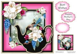 Enamel Teapot Les Jardin - Fairy Wren 8x8