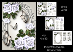 Pure White Roses & Butterflies