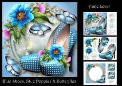 Blue Shoes, Blue Poppies & Butterflies