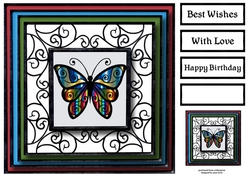Stained Glass Butterfly 8x8