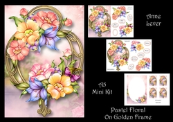 Pastel Floral On Golden Frame