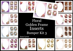 Floral Golden Frame Inserts Bumper Kit 3