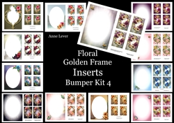 Floral Golden Frame Inserts Bumper Kit 4