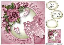 Fairy, Flutters & Pink Roses 8x8
