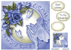 Fairy, Flutters & Blue Roses 8x8